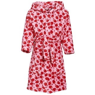 Playshoes Unisex Kinder Fleece-Bademantel Morgenmantel, Erdbeeren, 146/152