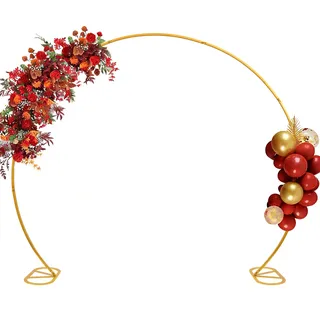 2,4 m Langer Ballonbogenständer, runder Hintergrundständer, Goldener Kreis, Hochzeitsbogenrahmen für Hochzeit, Valentinstag, Geburtstag, Party, Freunde, Weihnachten, Gartendekoration