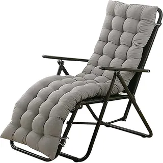 RUYICZB Auflagen Für Gartenliegen,Auflage Sonnenliege Gartenliege Liegenauflagen Anti-Rutsch-Design Polster Kissen Dick Liegestuhl Relaxliegenauflage, Stuhlkissen Rückenlehne,Grau,160x48cm