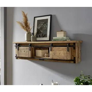 Wandregal Wandboard 105cm Mango Holz massiv & Eisen schwarz NEU OVP!!!