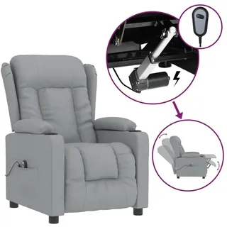 vidaXL Relaxsessel Elektrisch 96 x 99,5 x 0 cm Hellgrau mit Fernbedienung