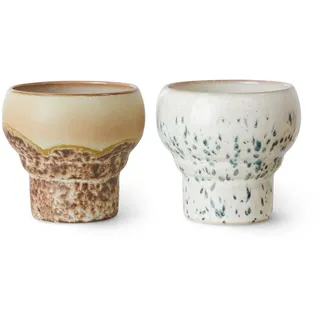 HKliving - 70's Lungobecher, 200 ml, coral (2er-Set)