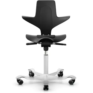 HAG Capisco 8010 Puls Bürodrehstuhl (Schale: Schwarz, Gestell: Weiß)
