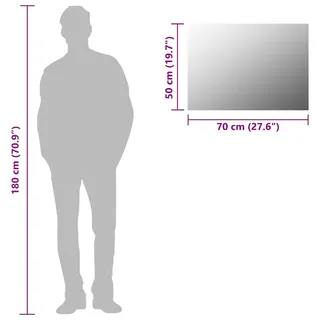 vidaXL Rahmenloser Spiegel 70 x 50 cm Transparent