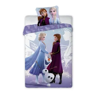 Disney Frozen Bettwäsche Kinder-Bettwäsche „Frozen – Anna, Olaf & Elsa“ 160x200 + 70x80, 100 blau
