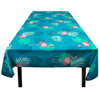 Boland 52558 - Tischdecke Flamingo, Größe 130 x 180 cm, Tischtuch für Geburtstag, Party oder Karneval, Party Dekoration, Tischdeko
