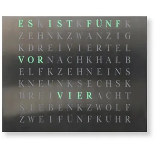 build-yours WordClock Jupiter 50 × 40 cm – LED-Wortuhr aus gebürstetem Edelstahl – Infinity Edge Design – smarte WLAN-Uhr (IO Software, offlinefähig) – Premium Metal Edition mit 16 Mio. Farben
