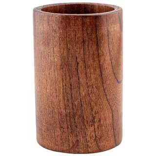 JABALUX Utensilienhalter Küche Holz Küchenutensilienhalter, Runde Holz Besteckhalter Kochgeschirrhalter Organizer, Essstäbchen Halter Küchen Aufbewahrung Für Pfannenwender Besteck Löffel, 15x 8.7cm