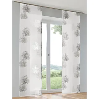 Kutti Schiebegardine HEINE HOME Gr. 2, weiß anthrazit weiß), B:60cm H:175cm, Baumwolle, Polyester, Gardinen