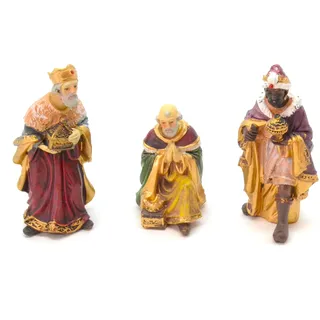 3 Weihnachts-Könige 12 cm Krippenfiguren Tiere Geburt Jesus 3 Könige Krippe Handwerk Gott