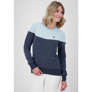 Sweatshirt ALIFE & KICKIN "DarleenAK" Gr. XXL, blau (ice) Damen Sweatshirts mehrfarbiger Crewneck-Sweater mit Kontrastdetails