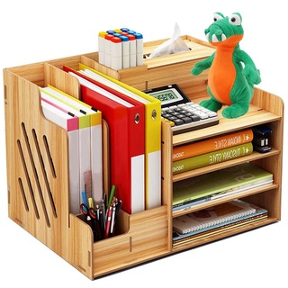 Wooden Desk Organizer with Drawer, büro Schreibtisch Organizer groß storage Desk Organizer, für unterlagen klassifizieren, Familie und büro organizer Storage Box, Stiftebox Solid Wood Storage Box
