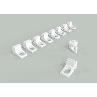 Home-Vision Gardinenschiene Vorhangschiene 1-läufig, 2-läufig oder 3-läufig (Serie Y, 10 x Weiß Ösengleiter) Aluminium, Inkl. Befestigungsmaterial, für Schiebevorhang