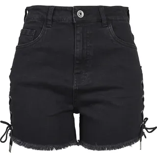 URBAN CLASSICS Waist Denim Lace Up Kurze Hose Black 27