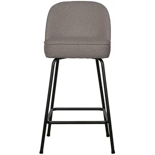 Barhocker Vogue Boucle-Stoff, modern gepolstert, Nougat, 65 cm Sitzhöhe, schwarzes Metallgestell