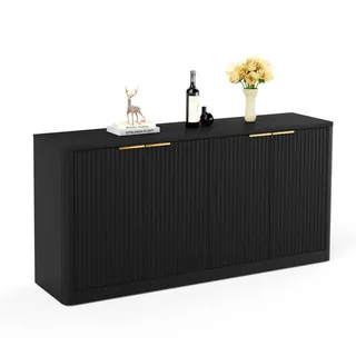 Okwish Sideboard 150 x 70,5 x 40 cm Schwarz