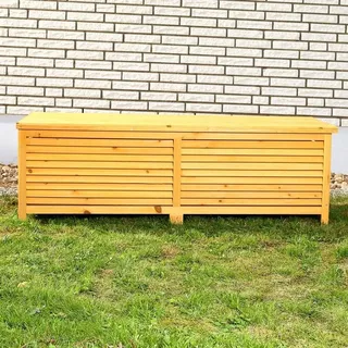 Gartentruhe Holz Braun Kissenbox Auflagenkiste Aufbewahrung Terrasse Outdoor