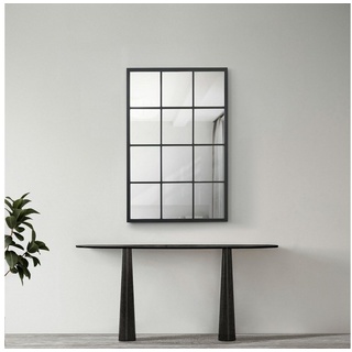 en.casa Wandspiegel, »Cupello« 90x60cm Rahmen Schwarz matt, Fensteroptik schwarz