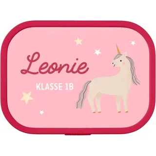 Mepal Brotdose selbst gestalten im Design "Brotdose Einschulung: Kleines Einhorn" – BPA-freie personalisierte Lunchbox mit eigenem Foto & Namen für Kinder