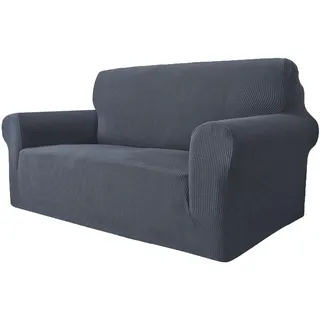 GRIFEMA High Stretch Sofabezug 2 Sitzer Sofaüberwurf Jacquard Elastische Sofahusse für Wohnzimmer Protector für Hunde Haustiere, Grau