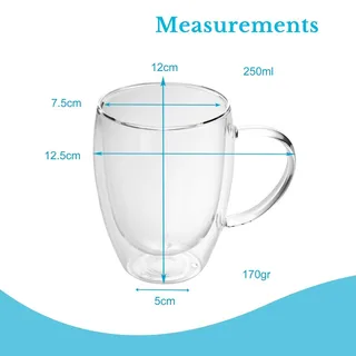 Intirilife Doppelwandiges Thermo Glas Set 0,4 l 4-tlg.