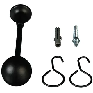 LIEDECO Schalhalter LIEDECO, schwarz, H:12,1cm, Metall, Raffhalter, 16 mm