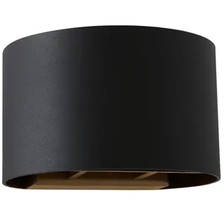 Steinhauer Wandleuchte MURO, Up/Down, rund, inkl. G9 LED 3W 2700K 300lm, mit Blendklappen, dimmbar, schwarz matt / innen gold matt STE-3364ZW