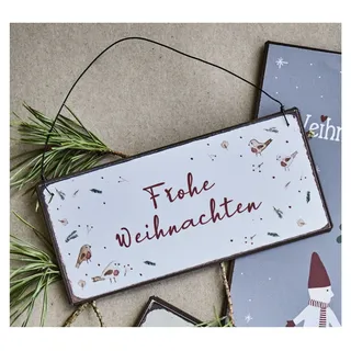 Ib Laursen Christbaumschmuck Wandschild Metallschild Schild "Frohe Weihnachten" Ib Laursen 70160-00