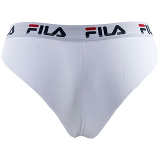 FILA Damen Brazilian Slips, Vorteilspack - Panty, Logo-Bund, Cotton Stretch, einfarbig, XS-XL Weiß S 1 Slip (1x1S)