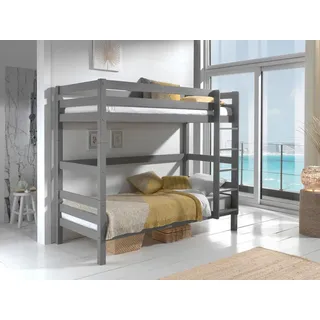 Vipack Etagenbett Pino 90 x 200 cm grau