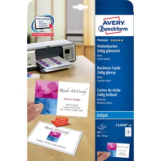 Avery Zweckform Visitenkarten, 85x54 weiß