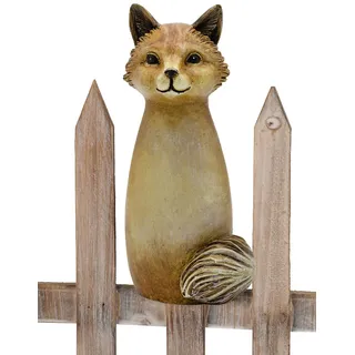 B2S BACK2SEASON Zaunfigur Fuchs Zaunhocker Zaundeko Herbst Deko frostfest H=20 cm