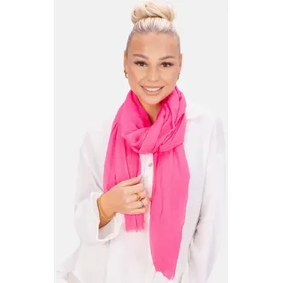 Seasons of April Seidenschal Alessandra Schal, Elegant, dünn, leicht & weich: Uni Damen Schal mit kurzen Fransen rosa