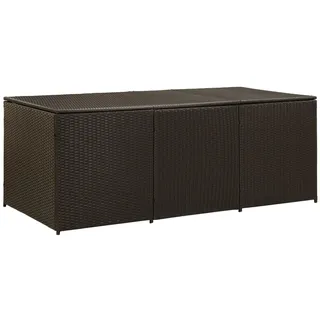 IKAYAA Wasserdichte Rattan Gartenbox XXL - Kissenbox Gerätebox 180 x 90 x 70 cm Braun