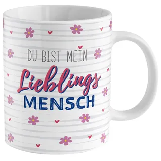 GRUSS & CO 47055 Zaubertasse Mensch, Porzellan, 35 cl, Geschenkbox, mehrfarbig, 1 Stück (1er Pack): Du bist mein Lieblingsmensch!