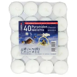 Pyramiden-Teelichte Premium 40er Set große Flamme
