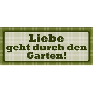 Schatzmix Liebe geht durch den Garten Metallschild Wanddeko 27x10 cm tin Sign Blechschild, Blech, Mehrfarbig