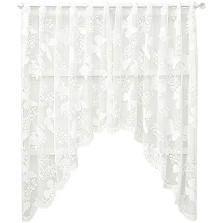 BrKern Schmetterling Spitze Scheibengardinen 150 * 100CM, Scheibengardinen Landhausstil, Moderne Scheibengardinens für Küche und Café, Lichtfilternde Gardinen für Privatsphäre