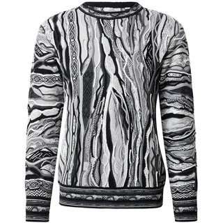 Carlo Colucci Pullover Fanti grau / schwarz / weiß XL