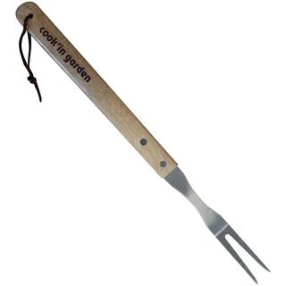 Cook’in Garden – Grillgabel Essentiel aus Edelstahl mit FSC®‐Holzgriff, robustes Utensil für Grill und Plancha, ideal für die Außenküche, langlebiges Zubehör für Garten und Terrasse