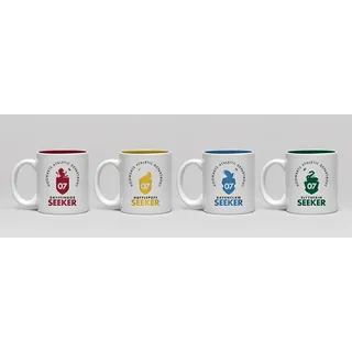 Harry Potter Espressotassenset Quidditch Seeker weiß, bedruckt, 4er-Set, 100% Keramik, in Geschenkverpackung.