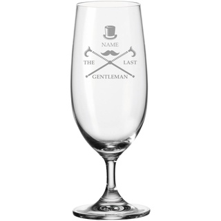 Leonardo Bierglas mit Gravur - The last gentleman - Personalisiert mit Namen - Biertulpe als Geschenk - Geschenkidee für Männer - Geschenke für Papa zum Vatertag - 280 ml