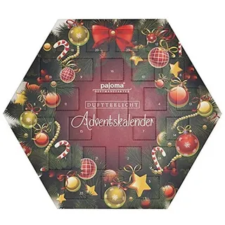 pajoma Duftkerzen Duftteelichte Teelicht Adventskalender sechseckig, 24 Teelichte in 6 versch. Sorten inkl. Teelichthalter
