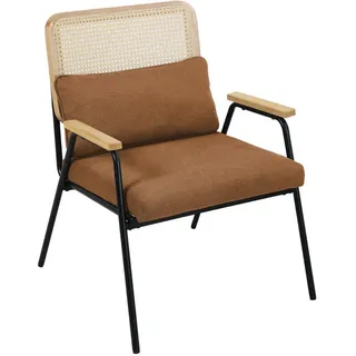 Svita Loungesessel THEA Polyester 62 x 83 x 66 cm Braun mit Kissen