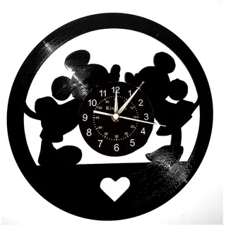 Smotly Wanduhr aus Vinyl mit Mickey-Motiv, große Wanduhr, Dekoration, Geschenk, handgefertigt