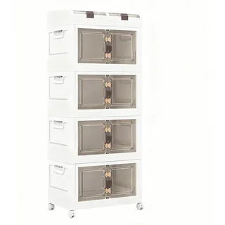 Costway Aufbewahrungsbox 54,5 x 34,5 x 132 cm 4-tlg. weiß