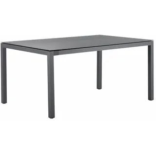 solpuri Gartentisch ausziehbar Classic Alu 160/220 x 100 cm Keramik Grau Dunkelgrau 160