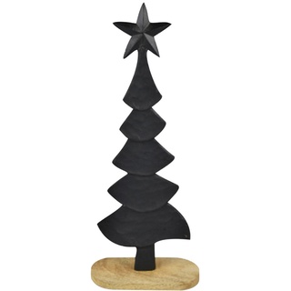 Weihnachtsdeko Alu-Tanne auf Holzsockel H 350 x Ø 14 mm, 1 Stück