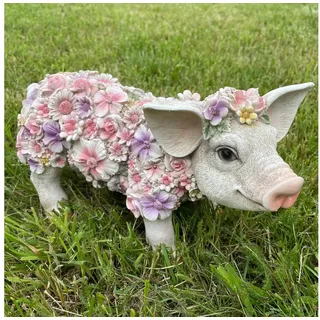 of Gartenfigur Schwein 34 cm Weiß
