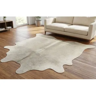 KUHFELL online & NOMAD Fellteppich KUHFELL STIERFELL GRAU BEIGE NATUR 210 x 180 cm ECHTFELL TEPPICH